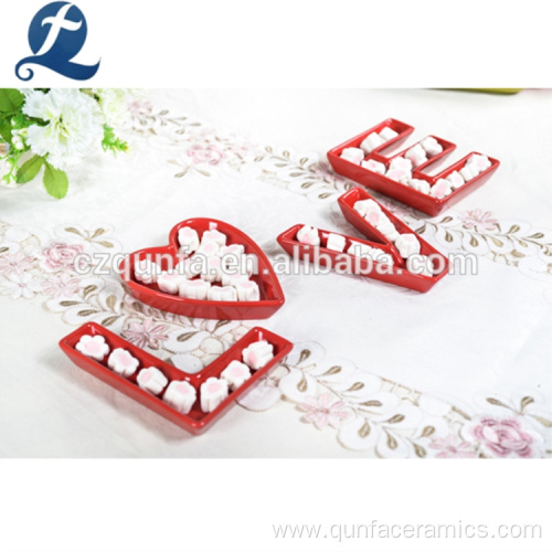 High Wear Resistance Odorless Ceramic Heart Shaped Dish